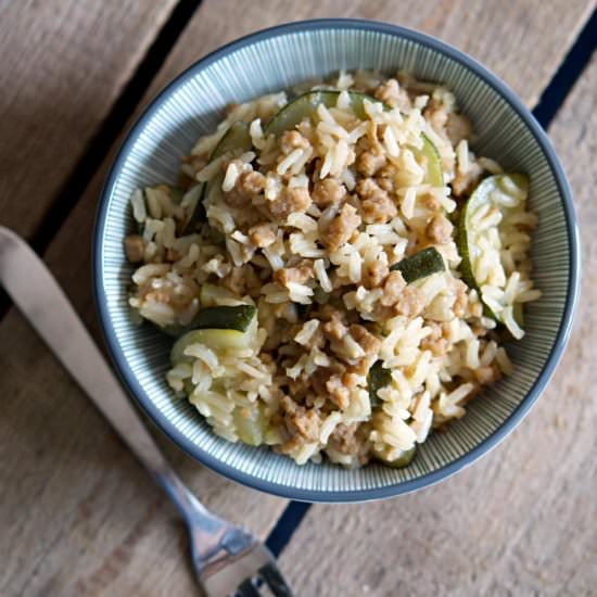 zucchini mince rice stir-fry