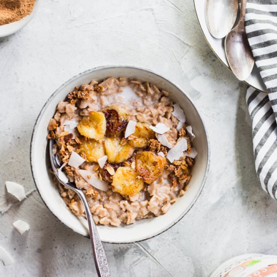 Caramelized Banana Chai Oatmeal