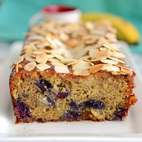 Blueberry, Banana & Almond Loaf Cake