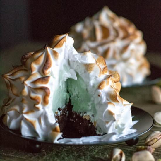 Brownie Baked Alaska for Two