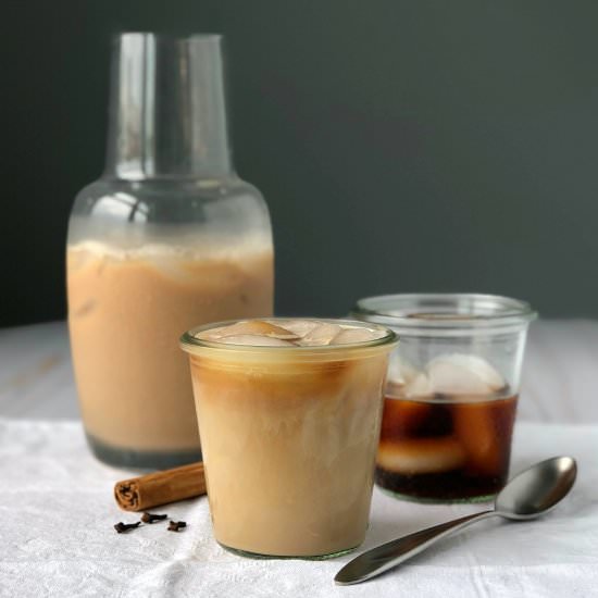 Spiced Maple Cafe Au Lait on Ice