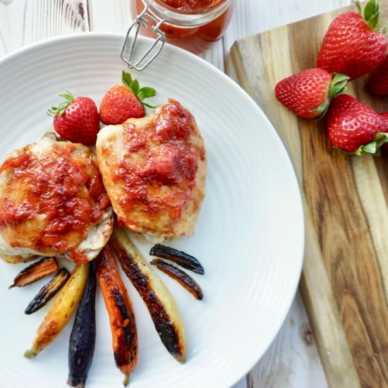 Strawberry BBQ Chicken Thighs