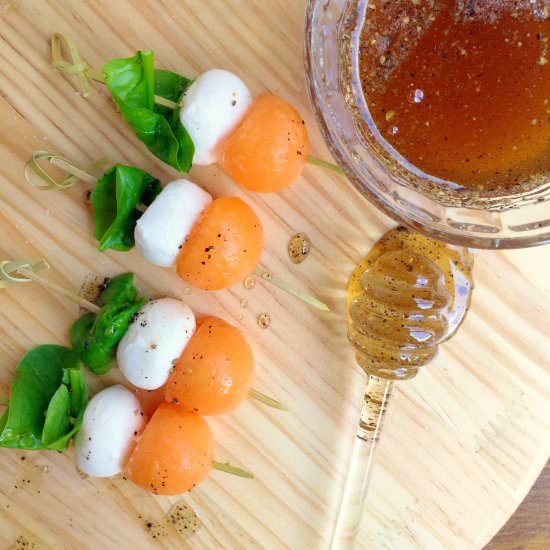 Melon Mozzarella Skewers