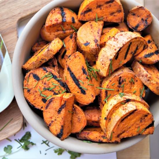 Grilled Chile Lime Sweet Potatoes