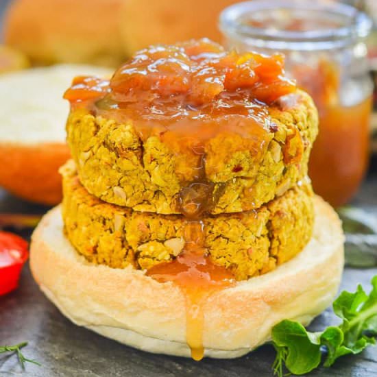 Vegan Curried Chickpea Burgers