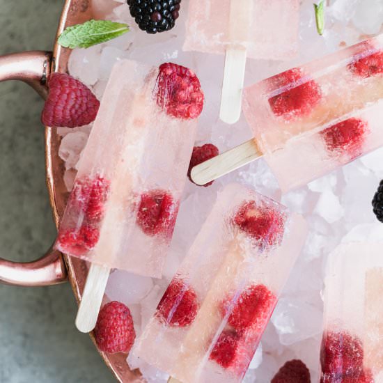 Raspberry Frosé Poptails