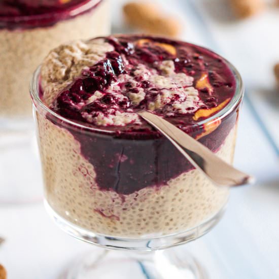 Peanut Butter & Jelly Chia Pudding