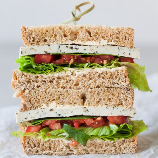 Basil Tomato Tofu Sandwich