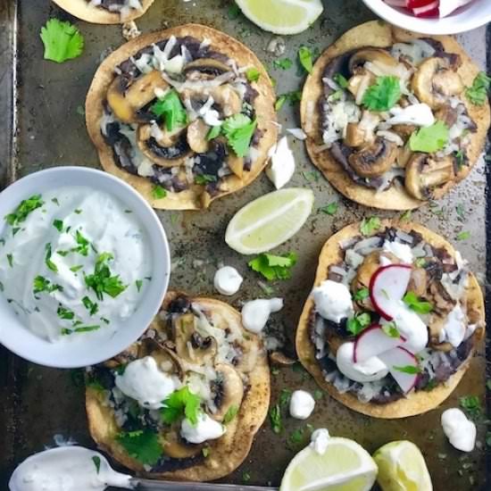Mushroom & Black Bean Tostadas
