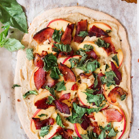 Peach and Bacon Paleo Flatbread