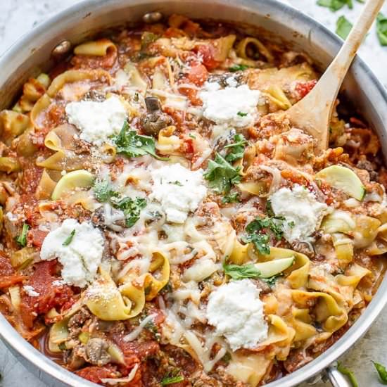Zucchini Noodle Skillet Lasagna