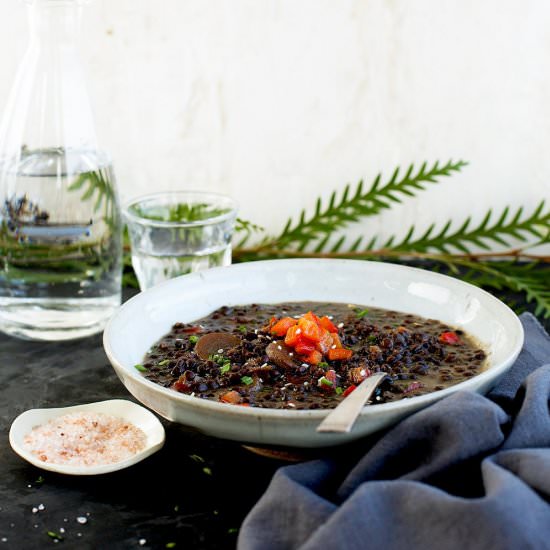 Black Lentil Sesame Coconut Soup