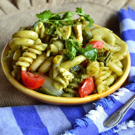 Cilantro Pesto Pasta Salad