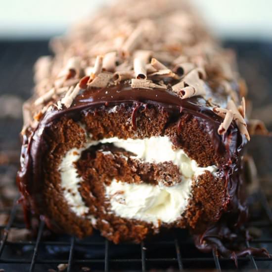 Chocolate Swiss Roll Cake