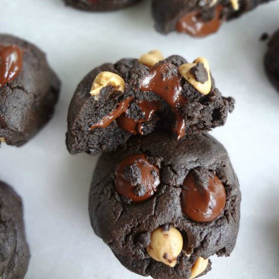Dark Chocolate PB Chip Choc Cookies