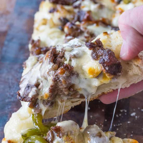 Philly Cheesesteak Cheesy Bread