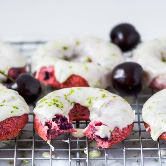 Cherry Limeade Baked Doughnuts