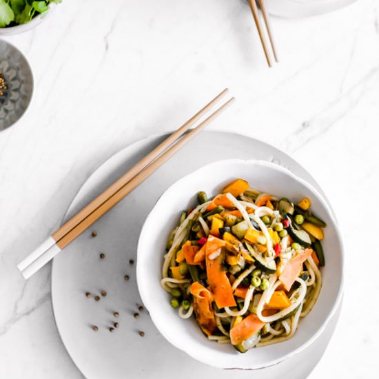 Warm Veggie Noodle Bowl