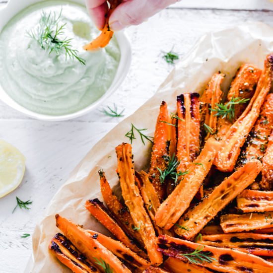 Carrot Fries with Fresh Dill Dip