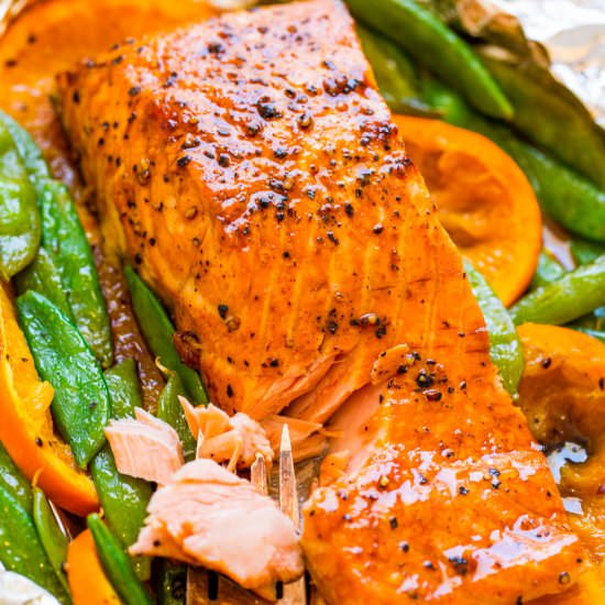 Foil Pack Orange Molasses Salmon