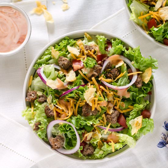Leftover Cheeseburger Salad