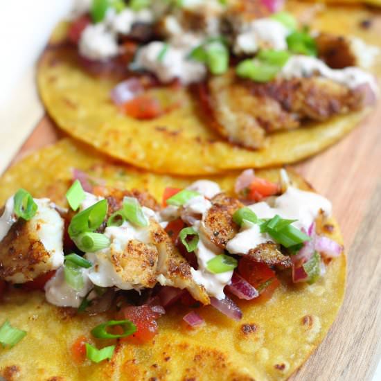 Baked Fish Tacos with Chipotle Lime