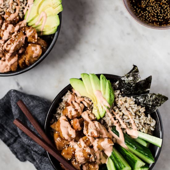 Chicken Teriyaki Sushi Bowl