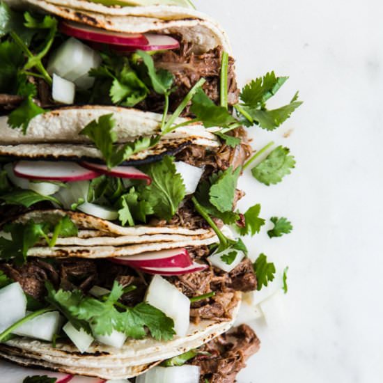 Slow Cooker Barbacoa Beef Tacos