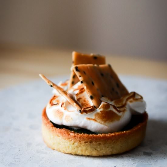 Matcha Almond Meringue Tart
