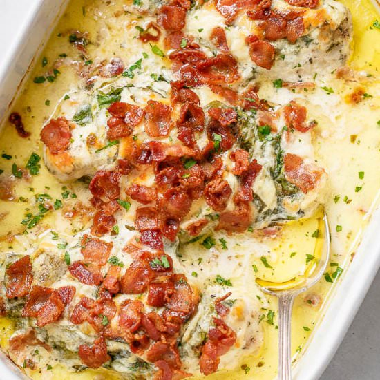 Spinach Chicken Alfredo Casserole