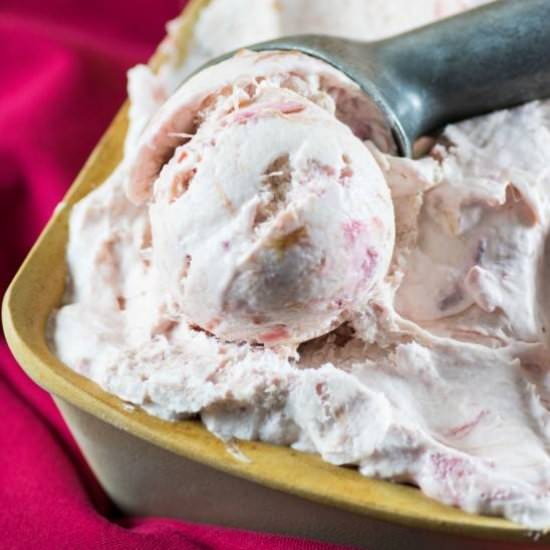 NO CHURN RHUBARB ICE CREAM