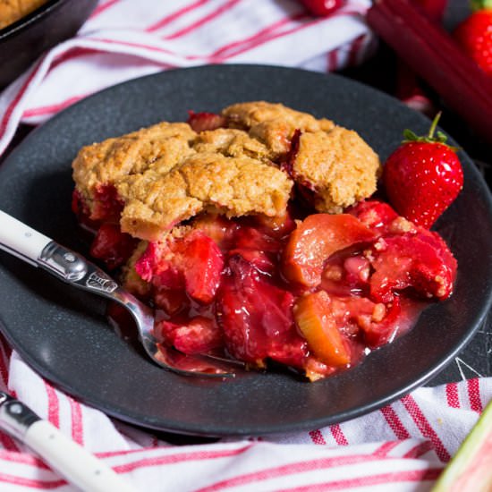 Strawberry & Rhubarb Cobbler