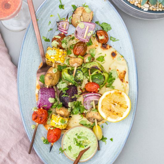 Grilled Veggies with Yogurt Sauce
