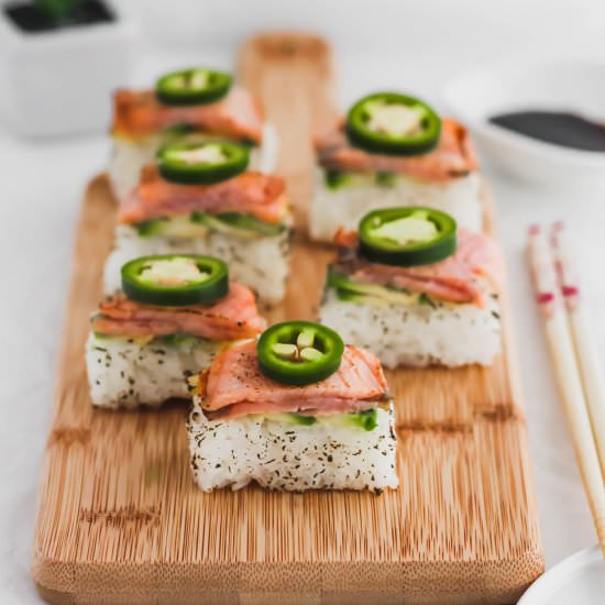 Aburi-Style Salmon Oshi Sushi