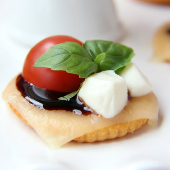 Ritz Cracker Caprese Bites