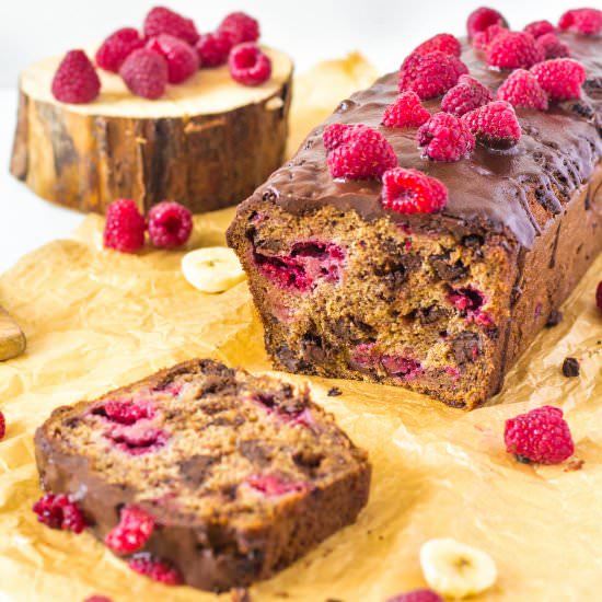 Raspberry Chocolate Banana Bread