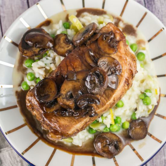 Truffle Risotto with Pork Chops