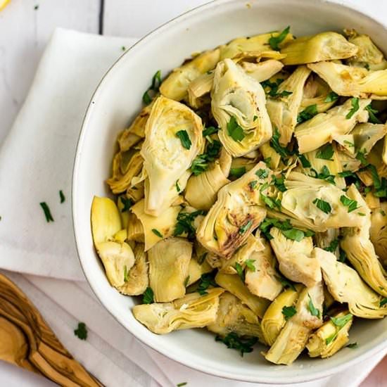 Simple Lemon Artichokes