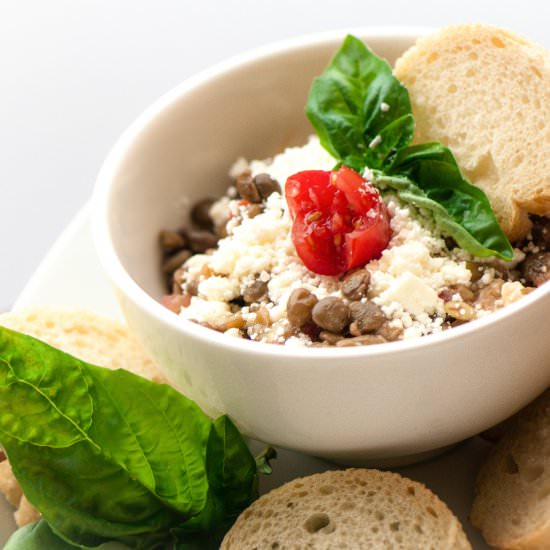 Bruschetta and Lentil Dip