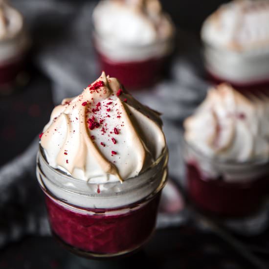 Raspberry Meringue Pots