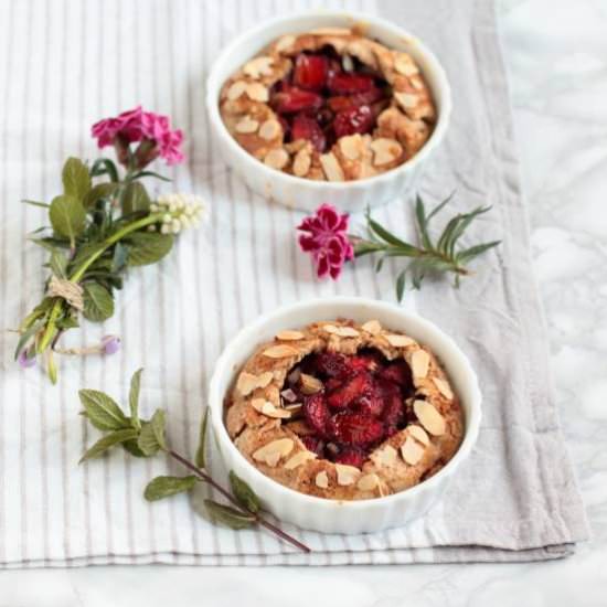 rhubarb and strawberries galette