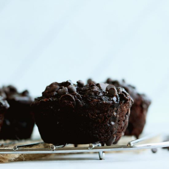 Double Chocolate Zucchini Muffins