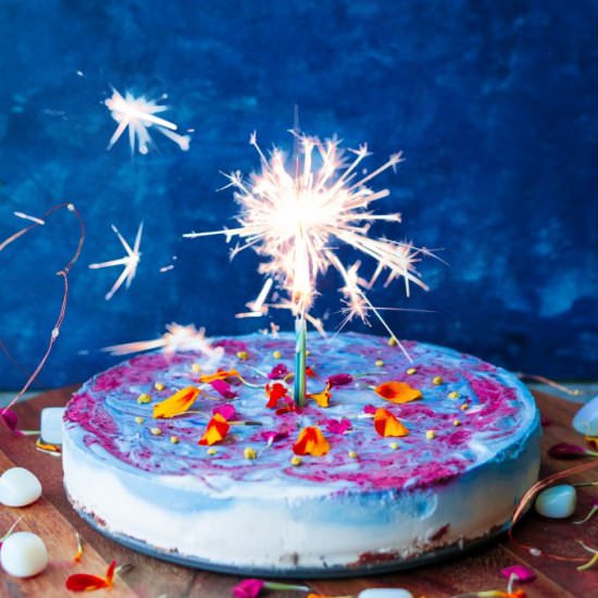 Almond Berry Swirl Cheesecake