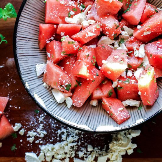 Watermelon Salad with Feta and Mint