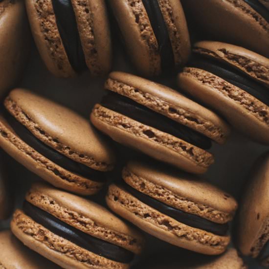 Malted Chocolate Macarons