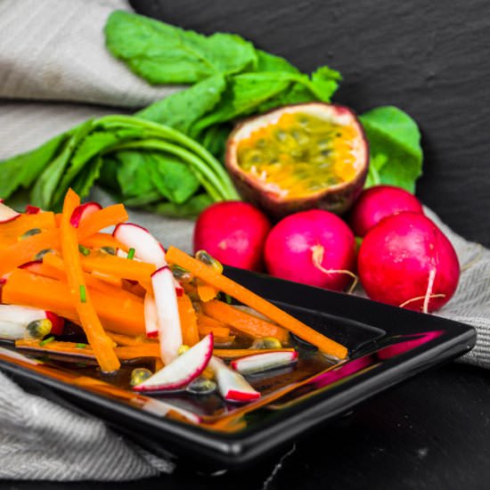 Exotic carrot and radish salad