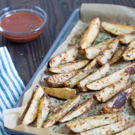 Crispy Baked Jerk Potato Wedges