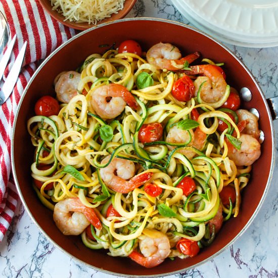 Garlic Shrimp with Squash Noodles