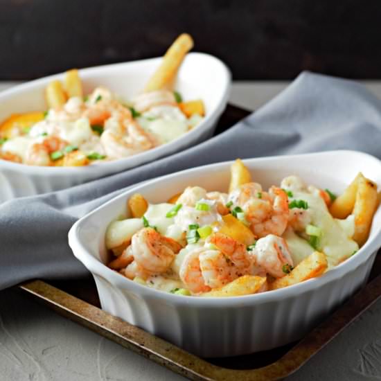 Parmesan Basil Shrimp Poutine