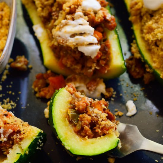 Vegan Stuffed Zucchini